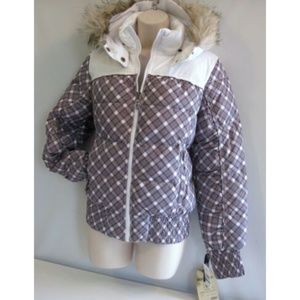 Hydraulic Down Plaid Winter Jacket Jr Size L